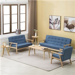 Children's Fabric 3 Seater Sofa - Blue